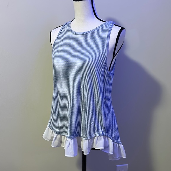 BCBGenerstion blue and white striped babydoll tank - Picture 1 of 4